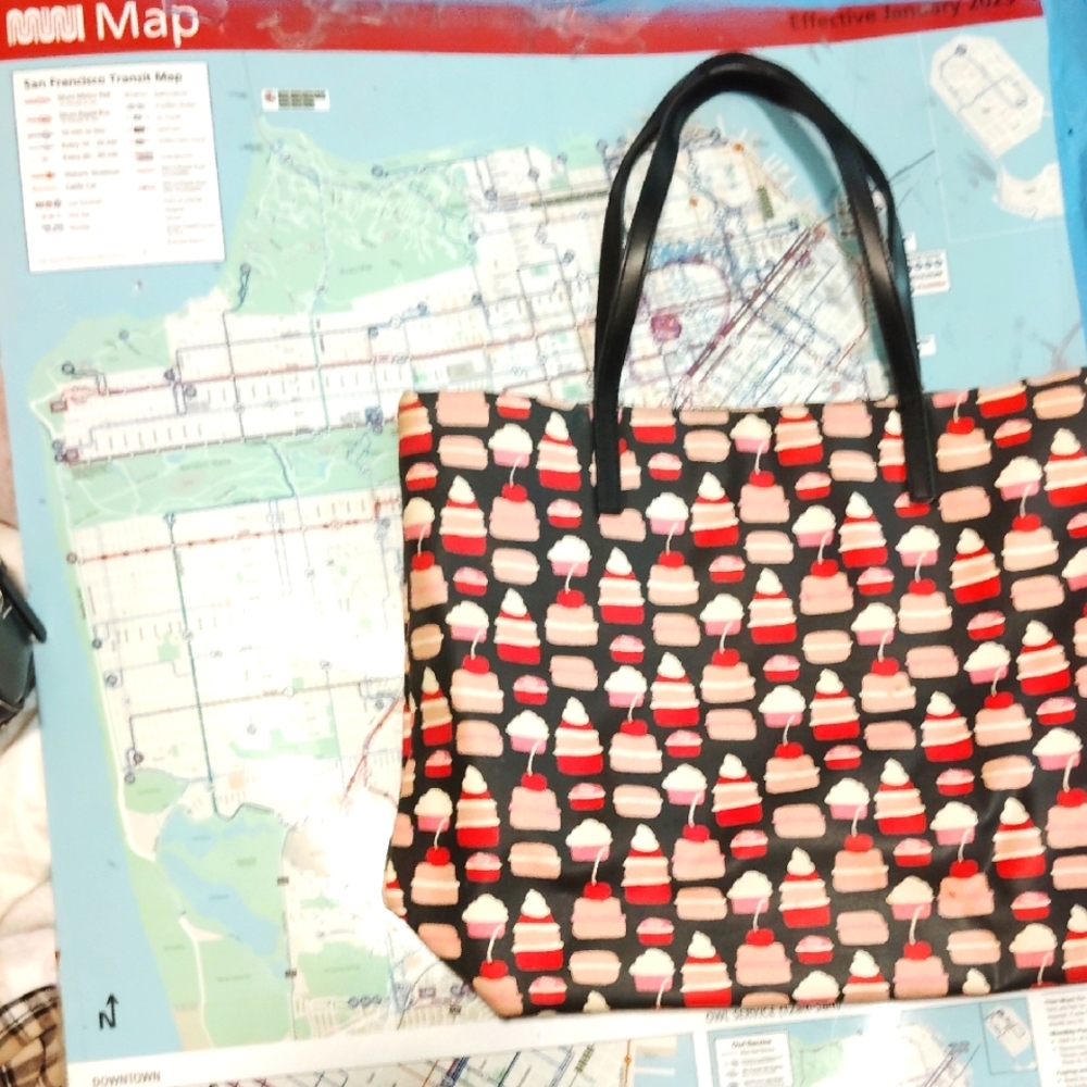Kate Spade Black and Pink Patterned Tote
